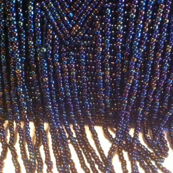 NWT BLUE AND BLACK BEADED CELL PHONE BAG - Picture 4 of 8